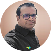 Headshot of Pritesh Patel, CFO. At Virtual Pebbles