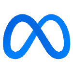 A blue, continuous loop that resembles a sideways M or an infinity symbol.